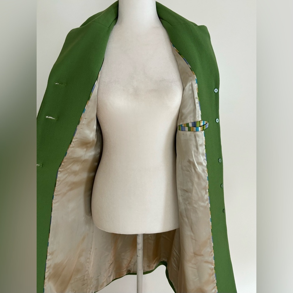 J Crew Kelly Green Day Coat Dressy Wool Blend Fitted Small - Picture 7 of 15